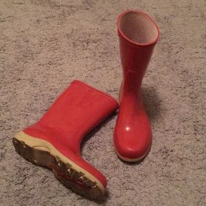 Red rain boots